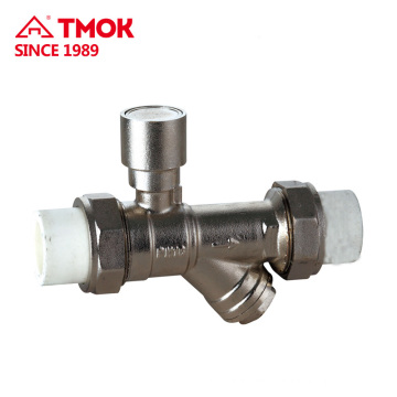 low price brass Hpb57-3 lock inside PPR filter ball valve Plate with nickel in china